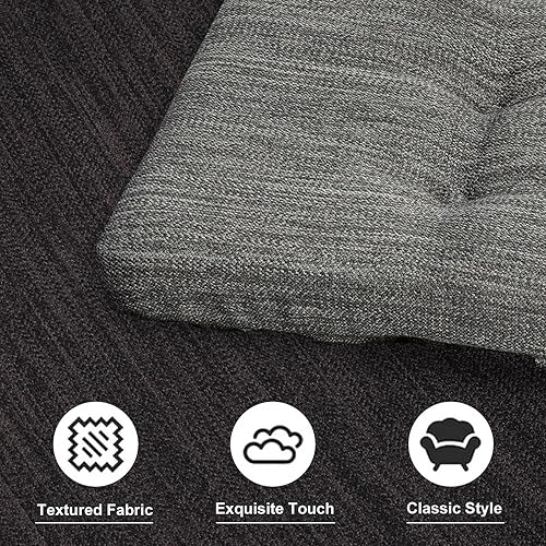 Miniatura 6 de baibu Juego de 2 cojines rectangulares para taburete, cojín suave para taburete de bar, cojines de asiento con lazos, solo 2 cojines (gris, 18 x 9.5