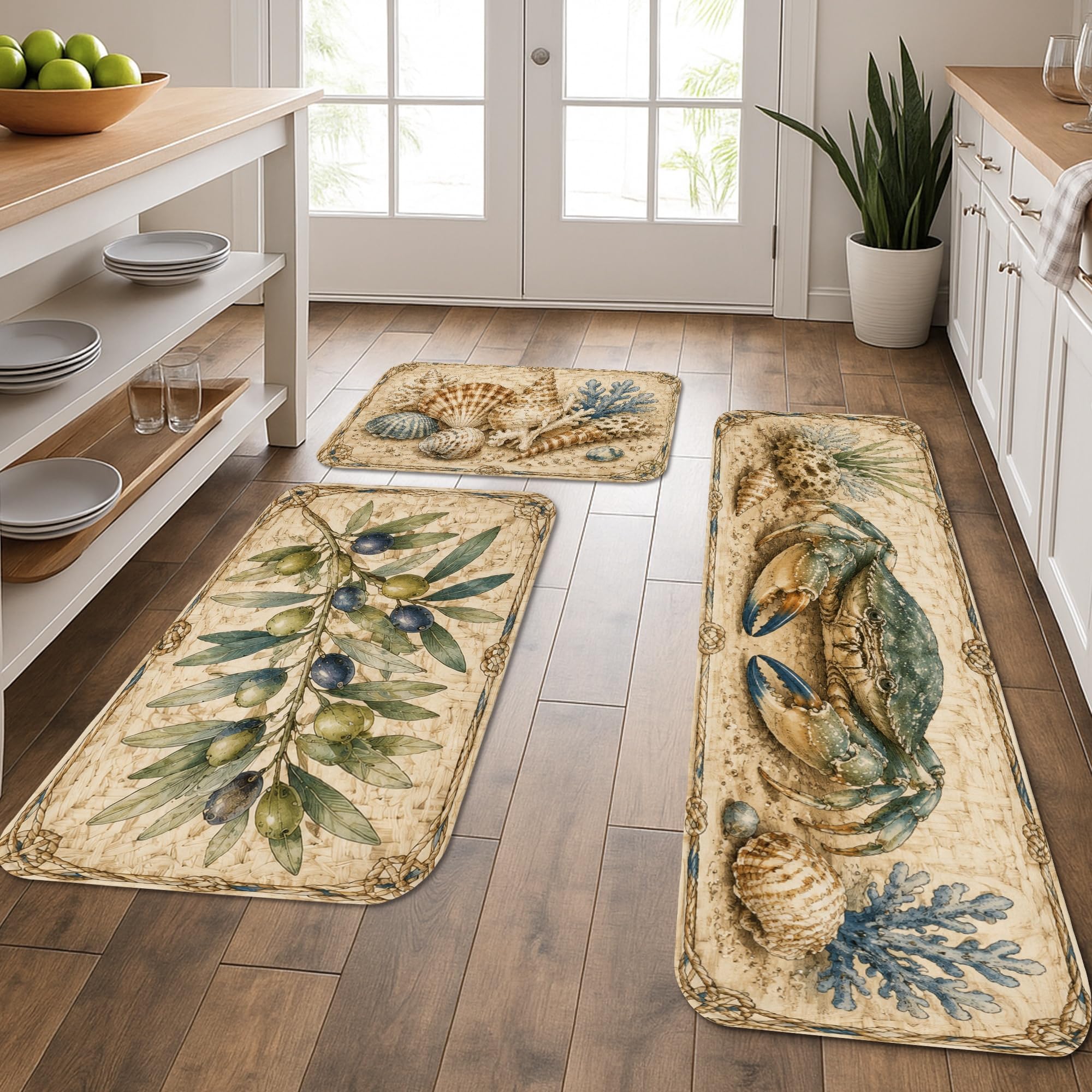 Tapis de cuisine côtiers de qualité supérieure avec mousse de confort pour évier