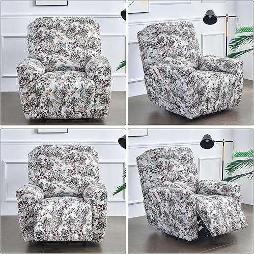 Vista 87 de Eco-Ancheng Fundas reclinables Lazyboy de 4 piezas, fundas para sofá reclinable, fundas antideslizantes para sillas reclinables, con bolsillos de 1