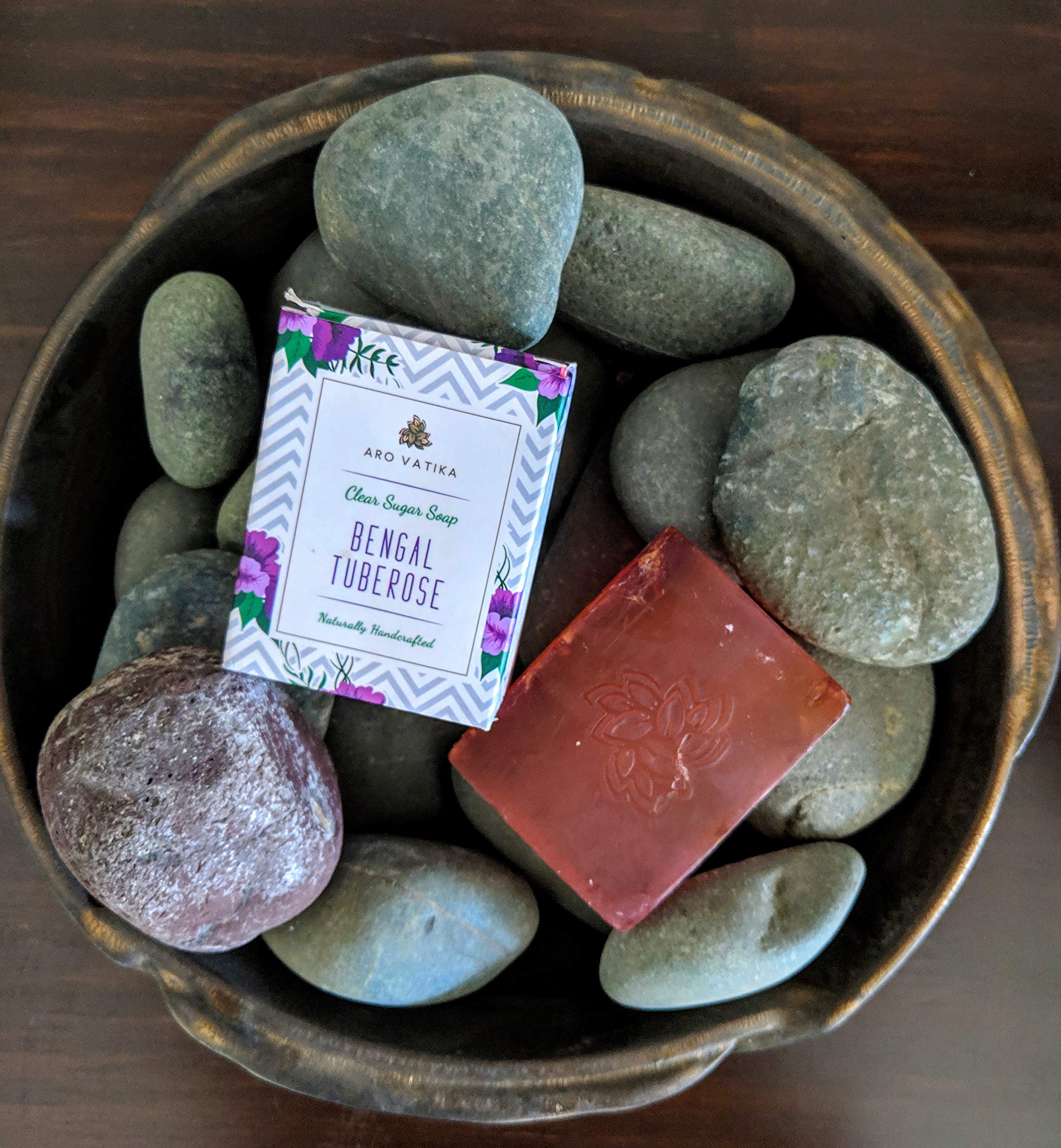 Arotatvika Handmade Bengal Tuberose 100gm Clear Sugar Bath Soap | Helps in Blackheads & Acne removal |Refreshed Bathing Bar for Cleanse Dirt and Hydrates the Skin (Pack of 1)