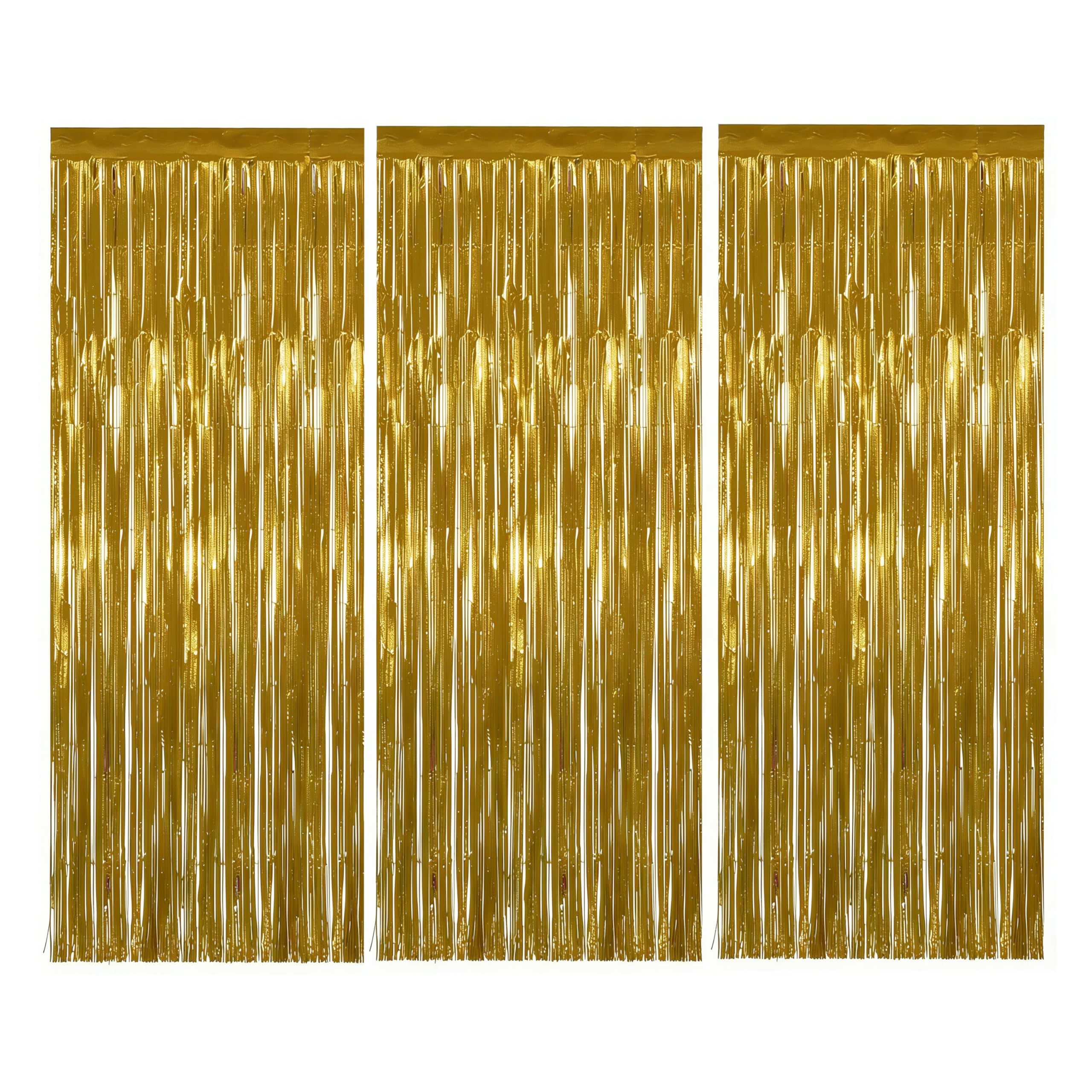Aitodos Glitzervorhang Lametta, wiederverwendbar, 1x2m | Kunststoff Materialien, einfach zu verwenden, ungiftig und geruchlos, vielseitig (Gold)
