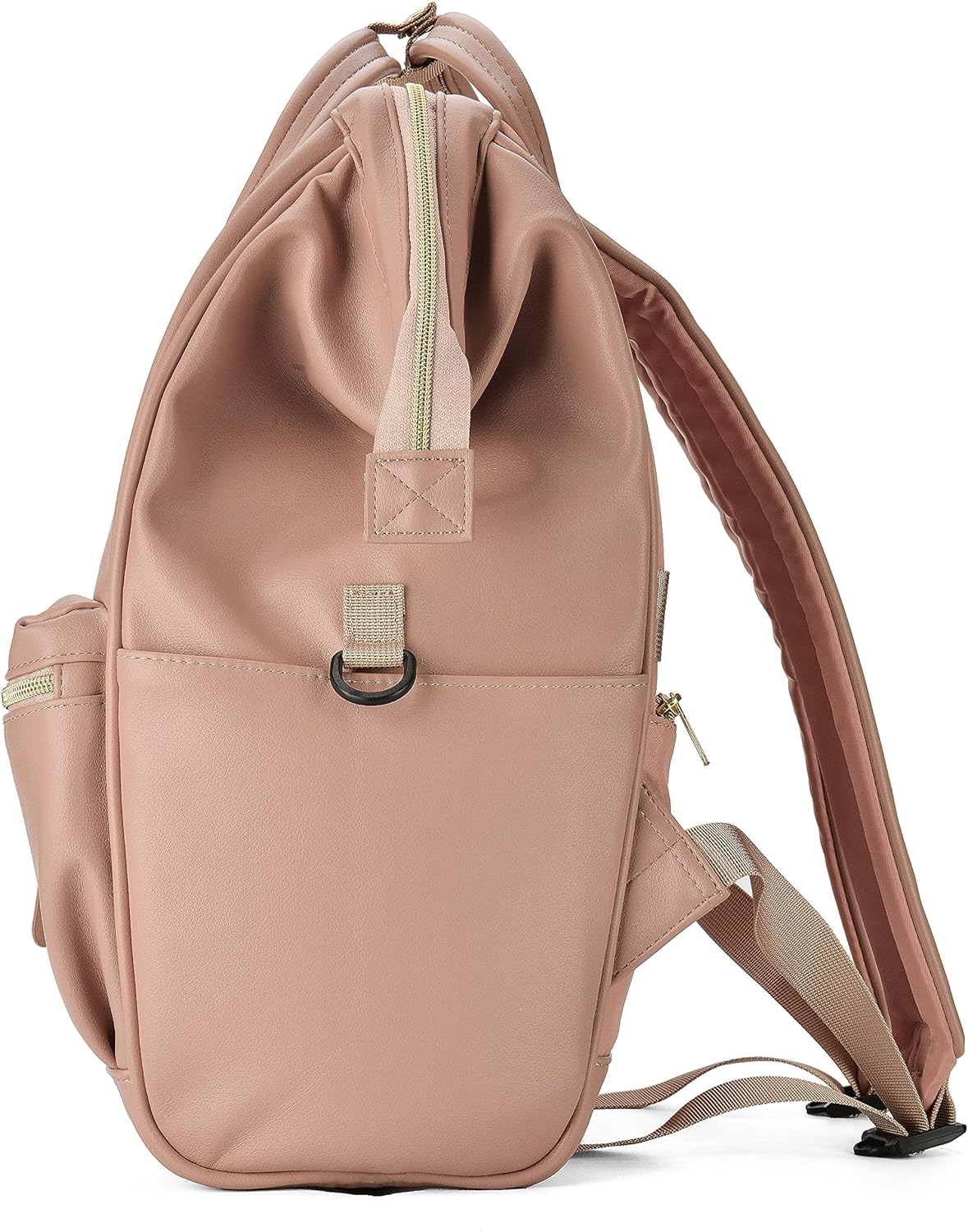 Kah&Kee Leather Backpack for Women and Men 15-inch Laptop Bag | Teacher Professional, Diaper Bag Backpack, Ideal for Work, School, Nurse, College & Travel (Tan Pink II, Medium)