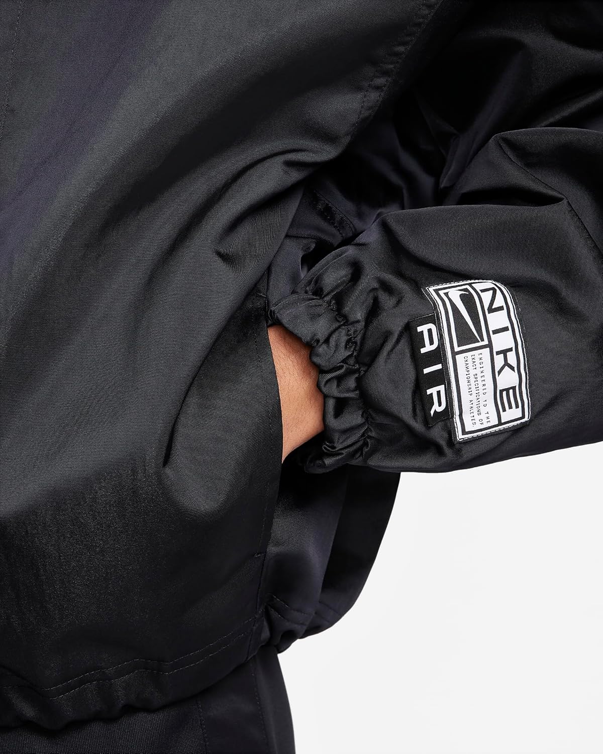 Nike Air Women's Oversized Woven Bomber Jacket, BLACK/WHITE, LARGE - Image 5