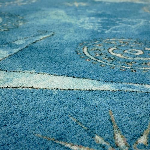 Miniatura 8 de Mohawk Home Coastal Splash Aqua - Alfombra de área, 5 x 8 pies, azul