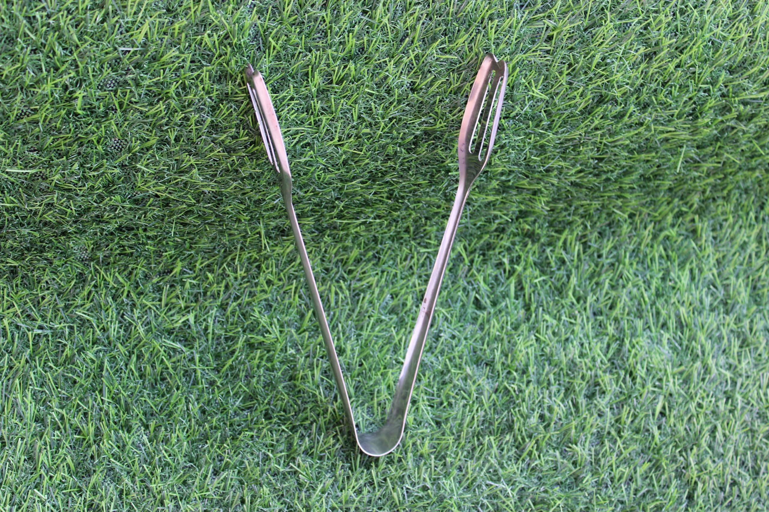 KAM HOME Ice tongs, 2pcs Small Tongs 6.3 inch Stainless Steel with Sharp Teeth Make Grabbing Ice Easy, for Ice Bucket Ice Sugar Cubes Coffee Bar Food Serving