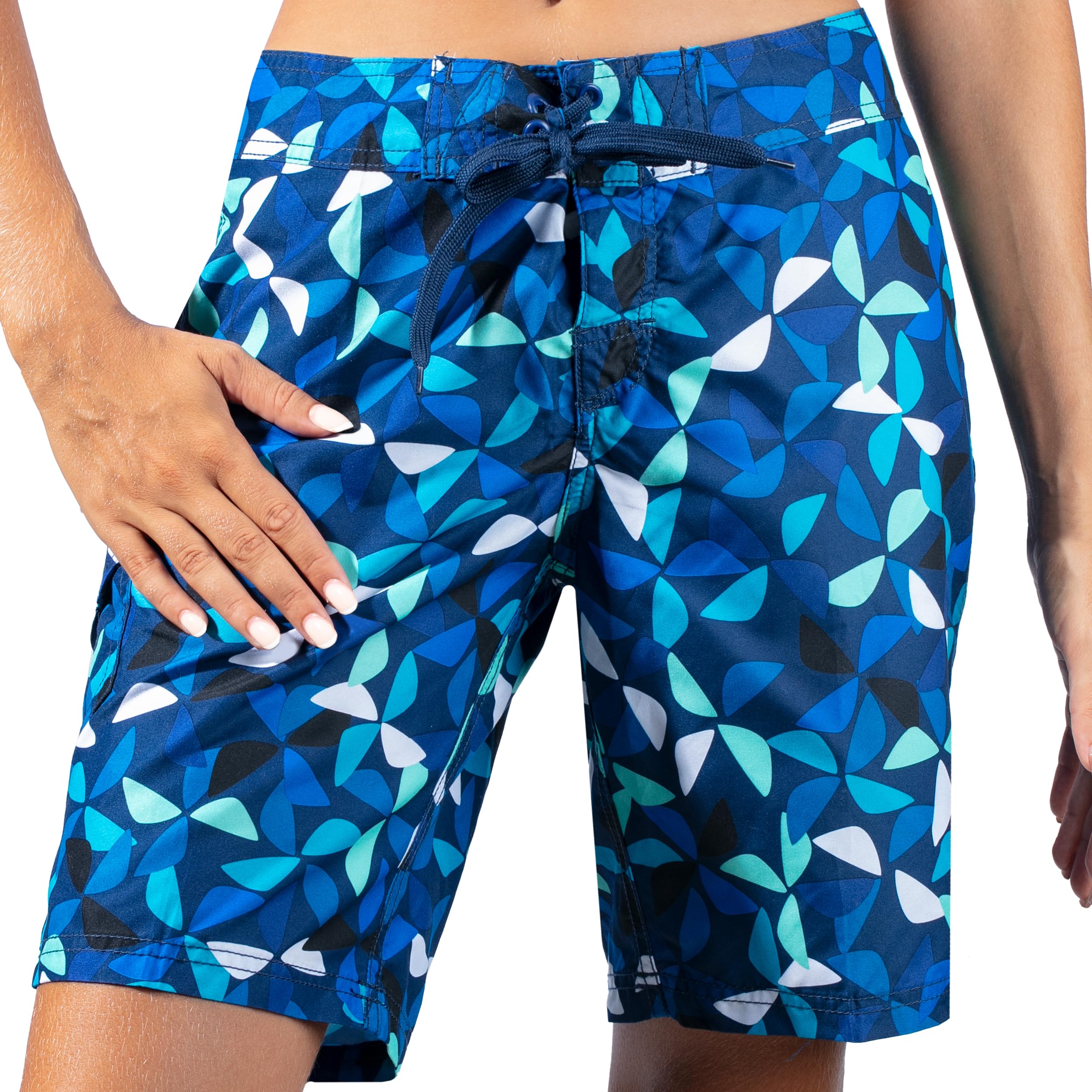 Women's Audrey UPF 50+ Active Printed Swim and Workout Board Short-image-39