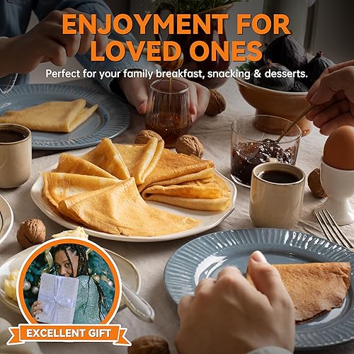 Miniatura 6 de Baker's Friend Crepera Electrica - Máquina para hacer crepas instantánea con asa, superficie de cocción antiadherente de 8 pulgadas, color blanco