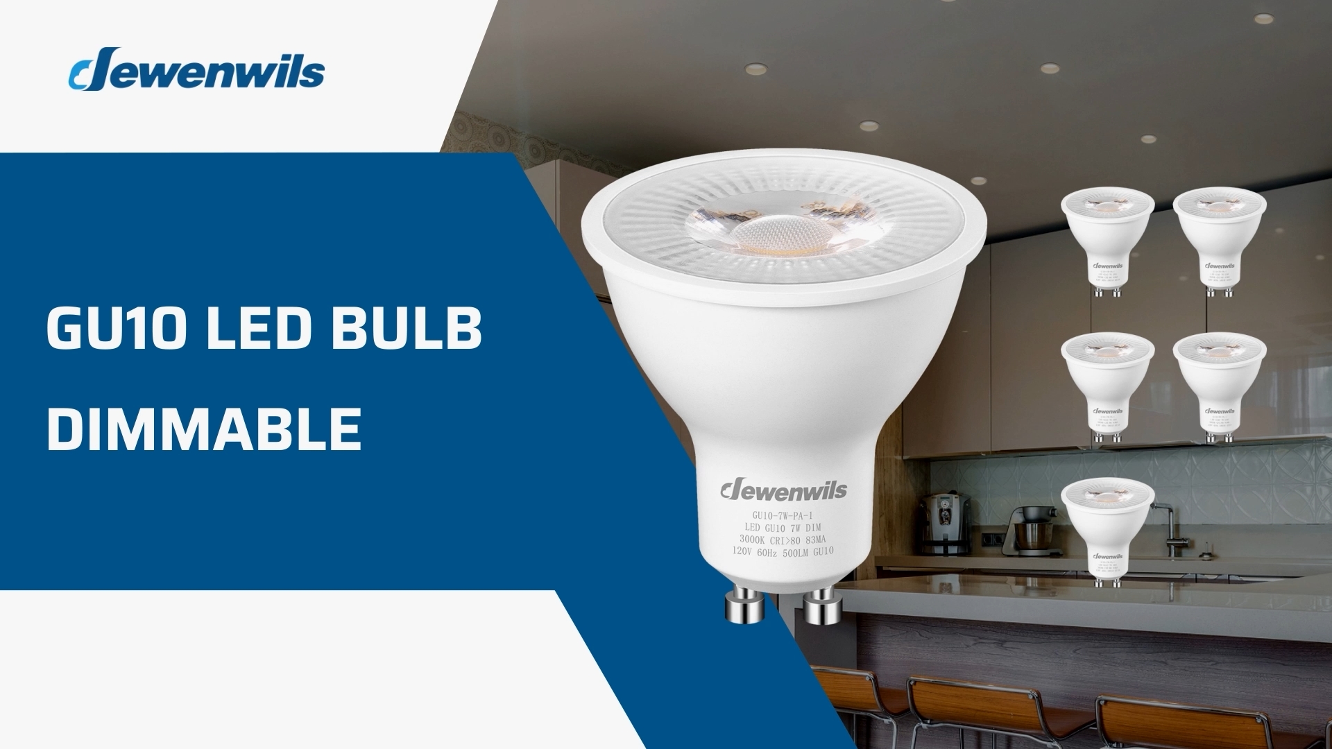 Image of DEWENWILS 6-Pack GU10 LED Bulb Dimmable Replacement for Track Lighting