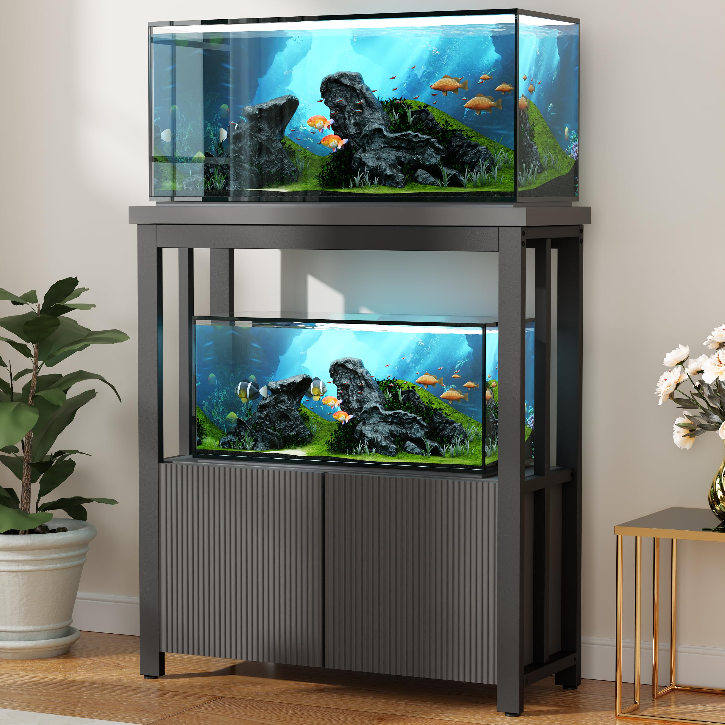 Fish Tank 5 Gallon Piskyet 5-10 Gallon Fish Tank Stand, Metal Frame Jamaica 5  Gallon Aquarium, image size:2436x2436