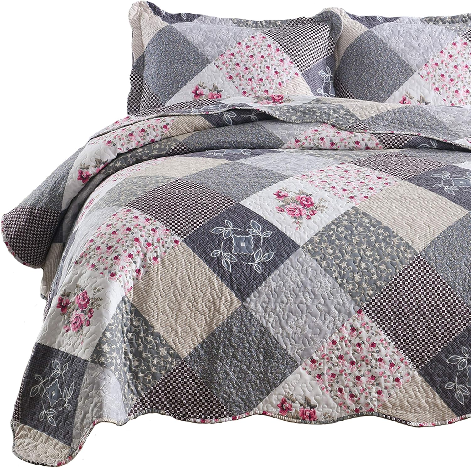 ENJOHOS Quilts Queen Size Sets Queen Quilt Set Grey Quilt