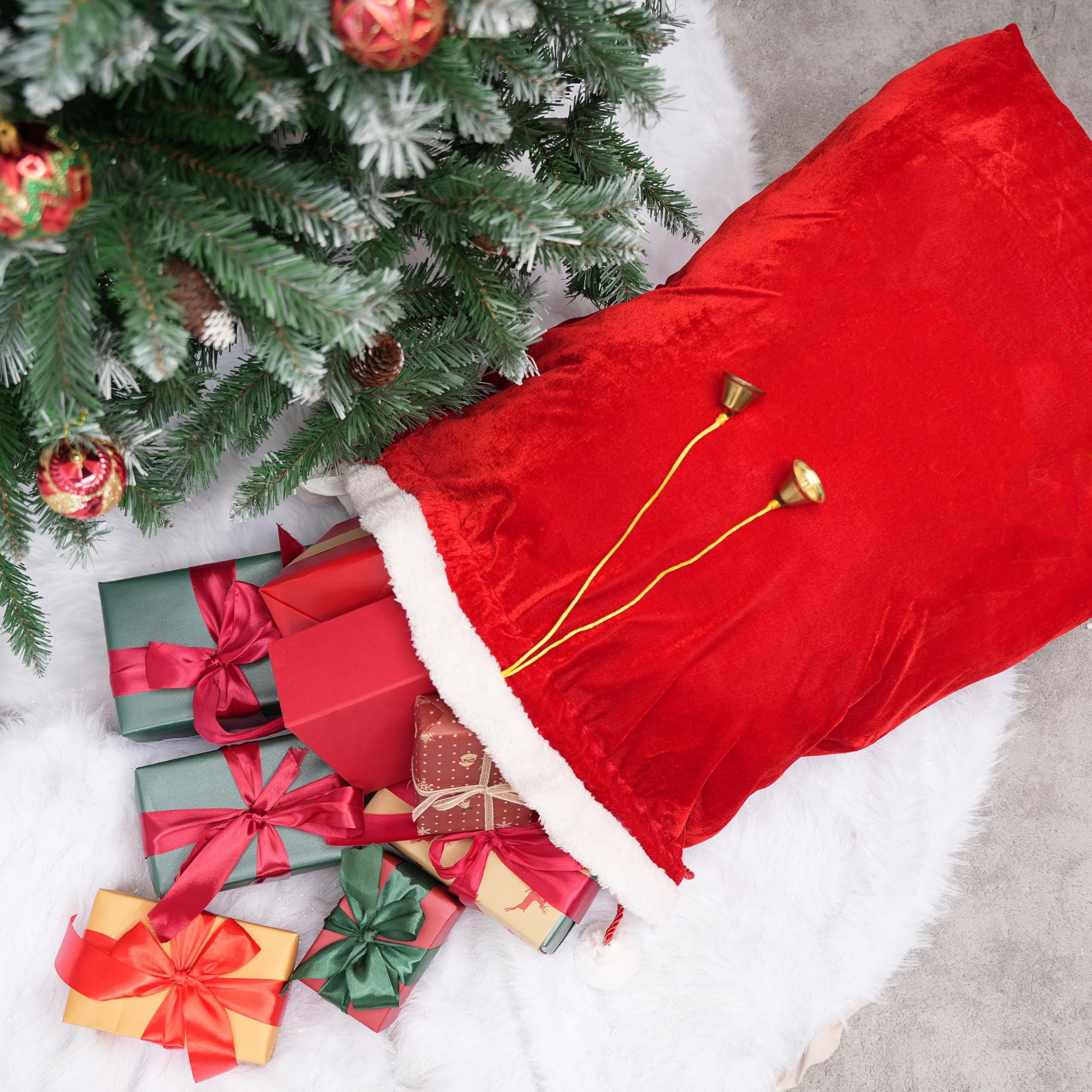 JOYIN Sacchetto regalo di Natale rosso grande tela sacchetto