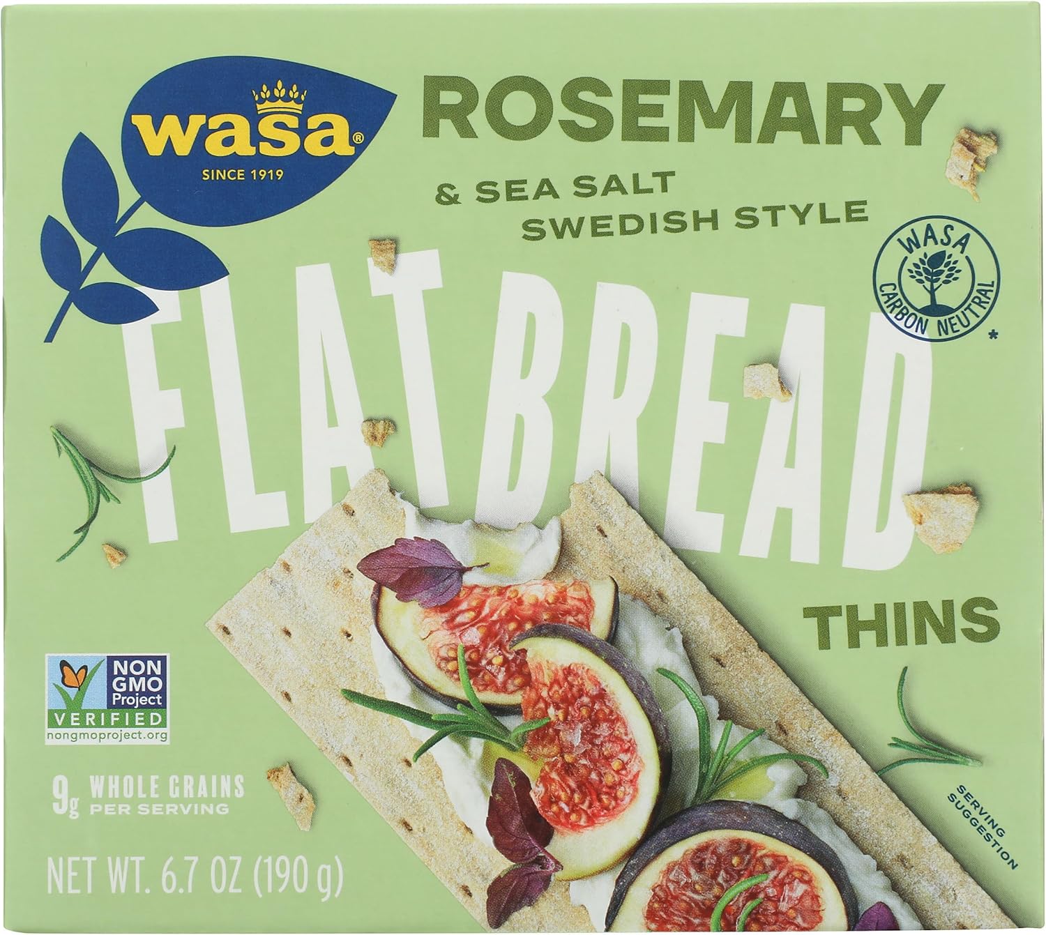 Wasa Flatbread Thins Crackers, Rosemary and Sea Salt, 200ml Amazon