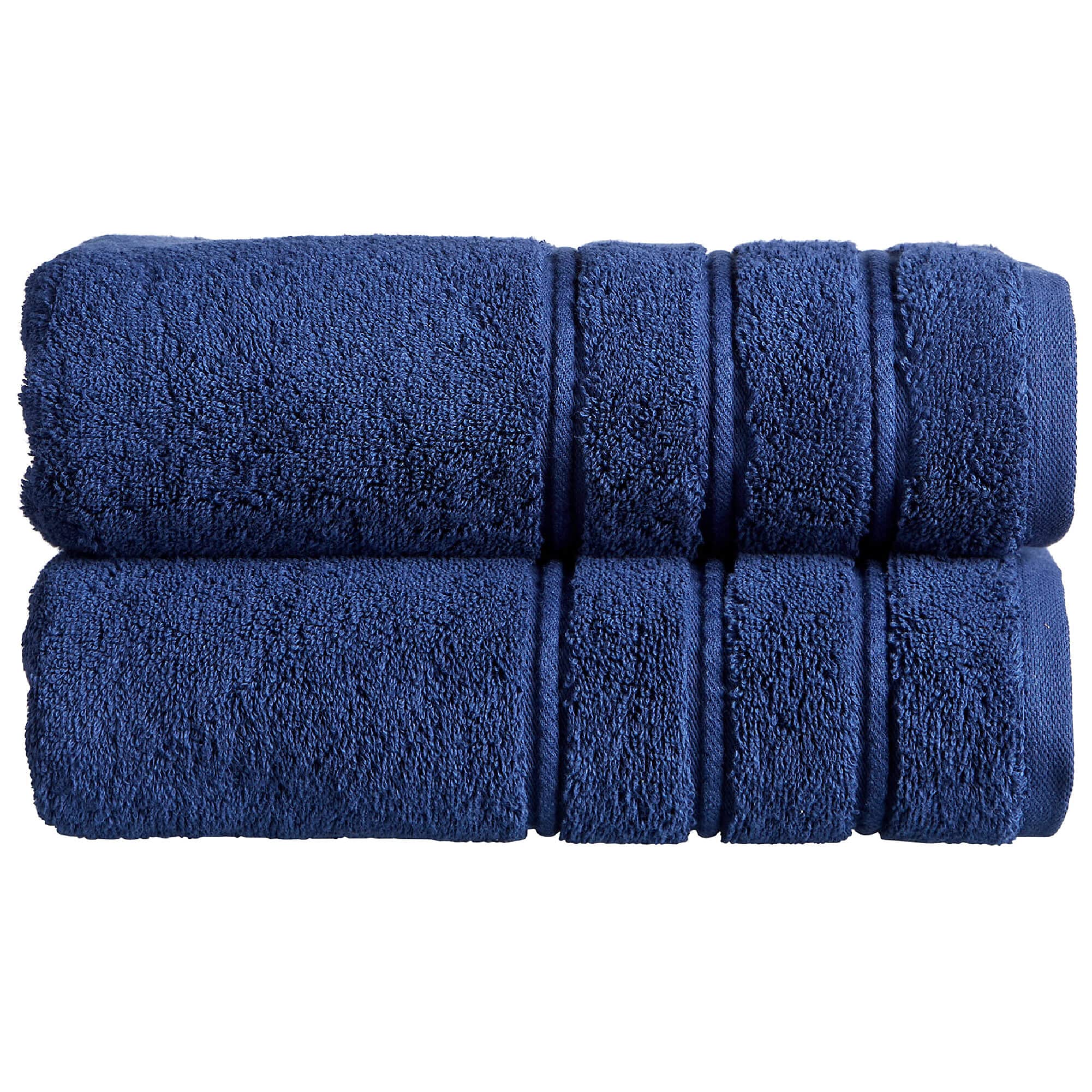 Christy Denim Antalya Large Bath Towels | Set Of 2 | 100% Turkish Cotton | 600Gsm | Soft Plush Luxury Towel Set | 70Cm X 125Cm | Quick Dry | Blue