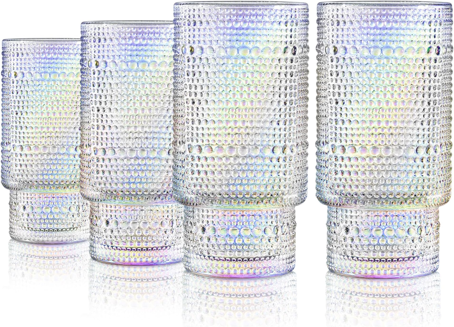 Iridescent Embossed Drinking Glasses