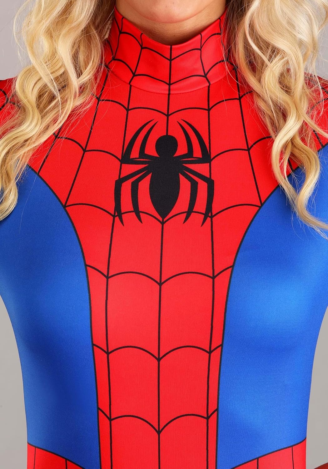 Women's Premium Classic Spider-Man Costume - Red & Blue Bodysuit with Mask, Gloves, Boot Covers