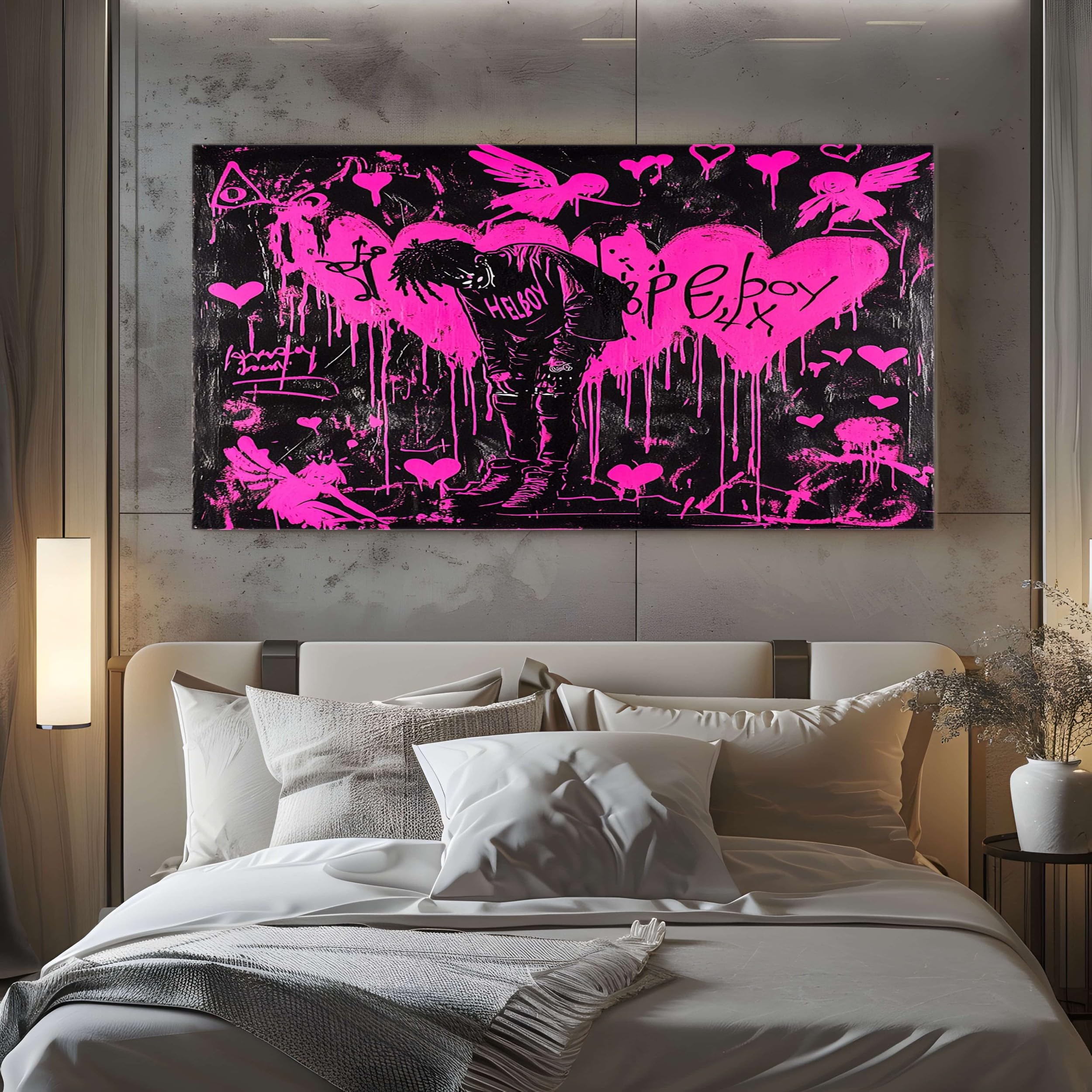 ZORYAN Graffiti Hip Hop Art Quadri Moderni su Tela Senza Cornice 70x140cm | per Soggiorno e Camera da Letto Stampe Decorazioni da Parete Viola Quadri Moderni Soggiorno e Camera da Letto