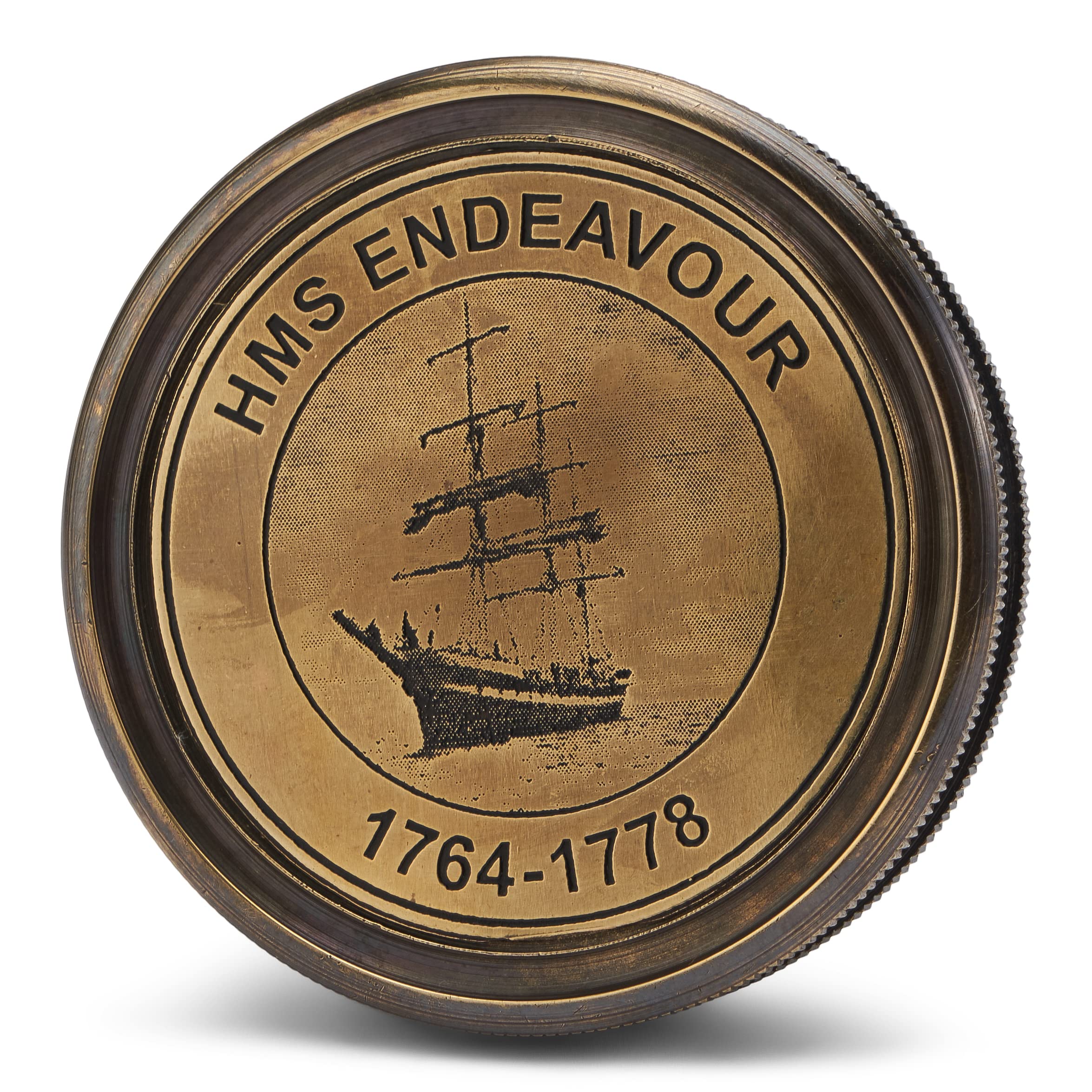 NKlaus bussola "HMS Endeavour" in ottone antico 6cm bussola tascabile indicatore di direzione 11666