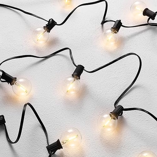 SAFAVIEH Lighting Collection Jenica - Guirnalda de luces LED negras de 25 pies para exteriores