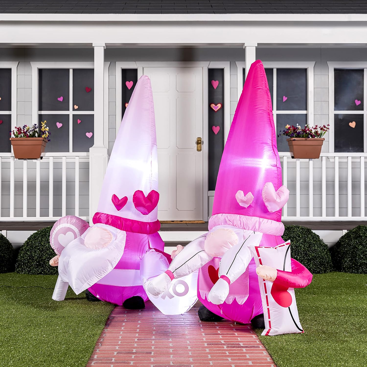 Joiedomi 6 FT Tall Inlflatable Valentines Day Gnomes Couple LED Lighted Decoration Wedding Holiday Lawn Garden Yard Decoration : Patio, Lawn & Garden