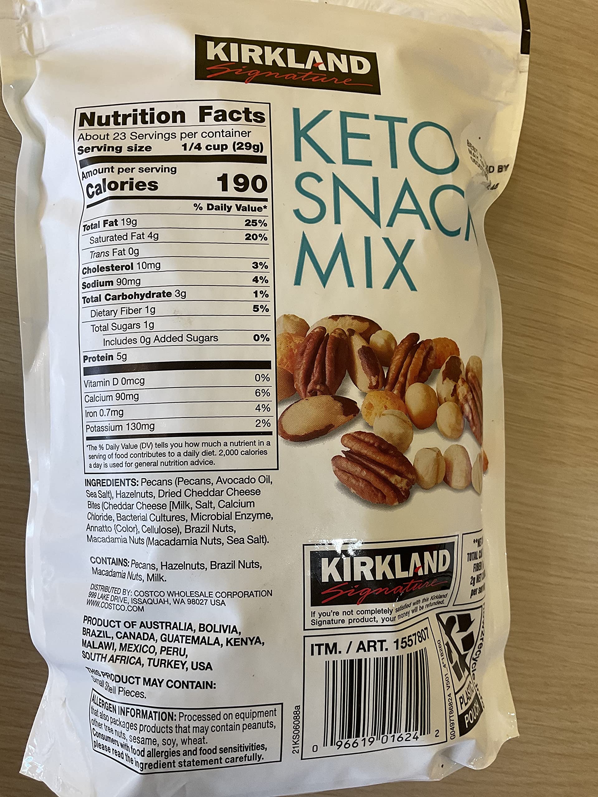 Kirkland Trail Mix Nutrition