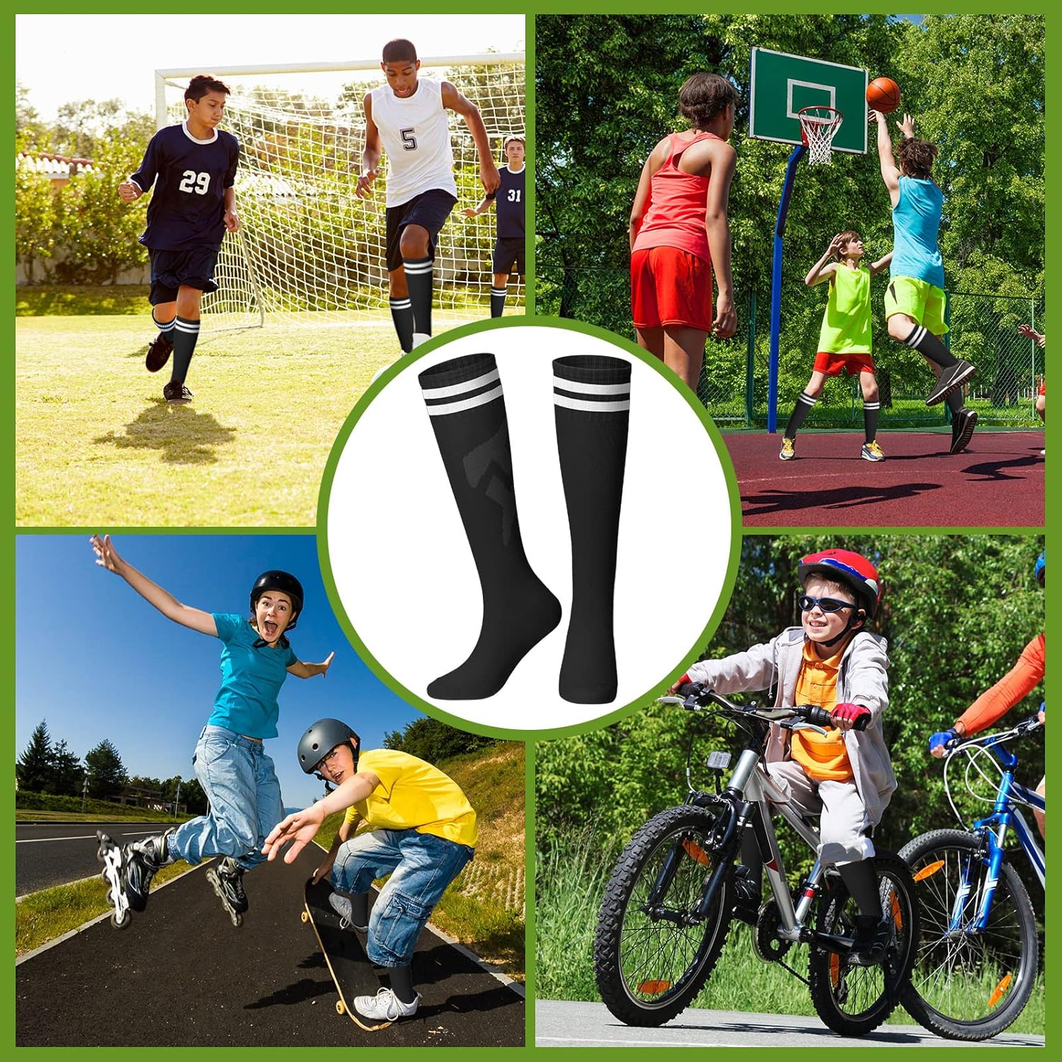 3 Pairs Soccer Shin Guards and 3 Pairs Socks Protective Soccer Gear Padded Soccer Equipment for Kids Teens Youth Boys Girls Aged 6-13, Soccer Shin Pads with Ankle Support and Adjustable Straps : Sports & Outdoors