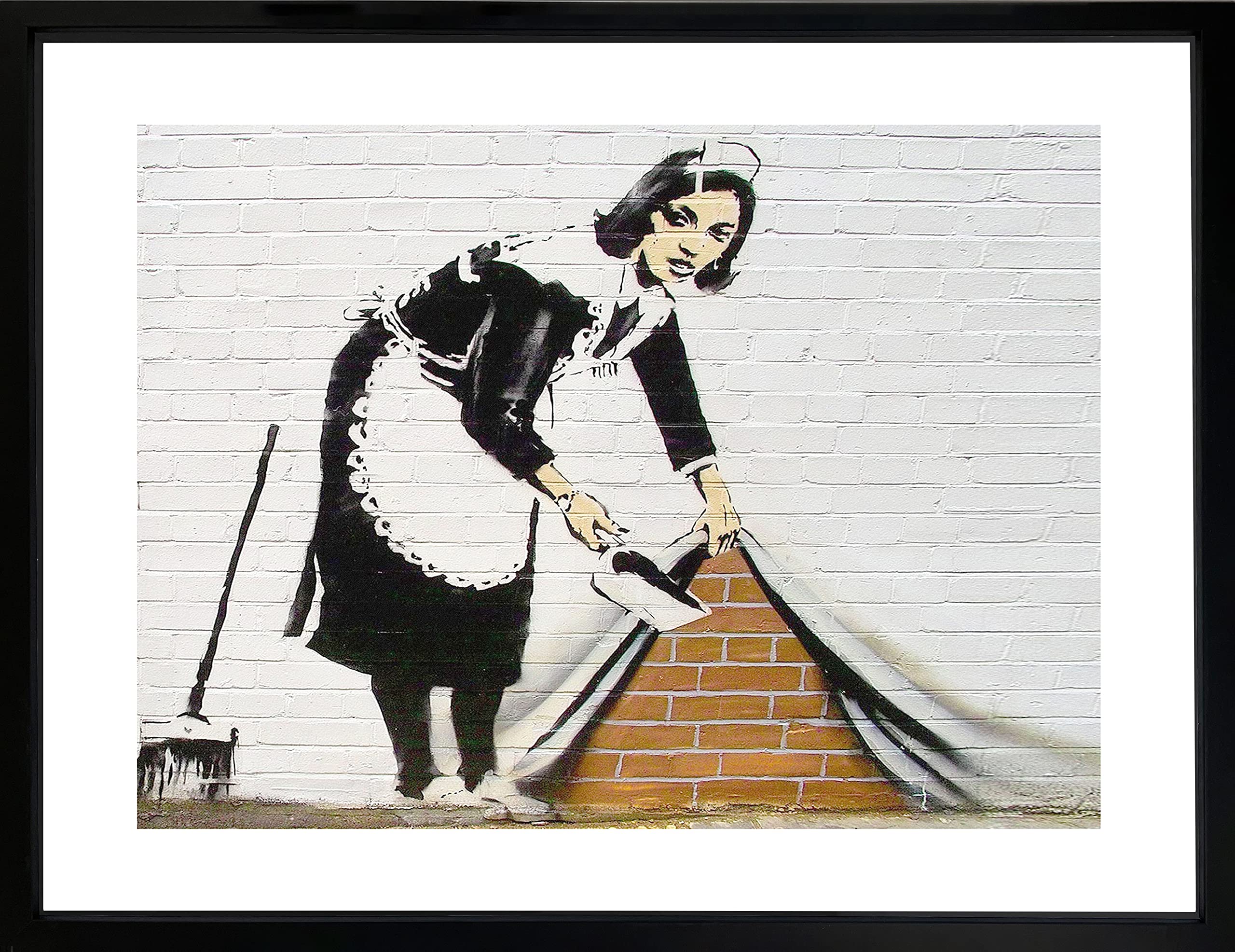 Brookpace Fine Art Keep It Spotless Banksy Graffiti Street Framed Wall Art 53 x 43cm | Bedroom Poster Living Room Print Home Decor