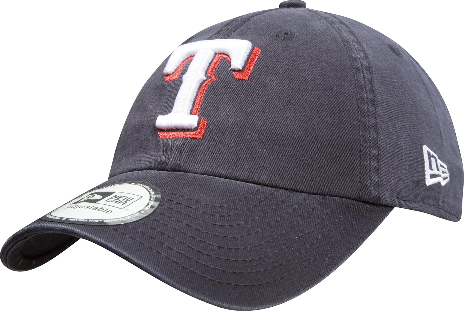 MLB Texas Rangers Cotton Adjustable Cap, Black/ White Sports Fan Baseball Caps