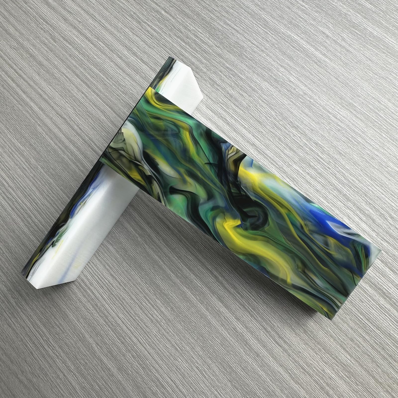 Blank Scales Handle for Knife Pre-Cut Acrylic Resin Sheets for Engraved Decorative Guitar Bodies, Necks, Gun Grips and Knife Handle Scales Blanks - Aurora/Milk White