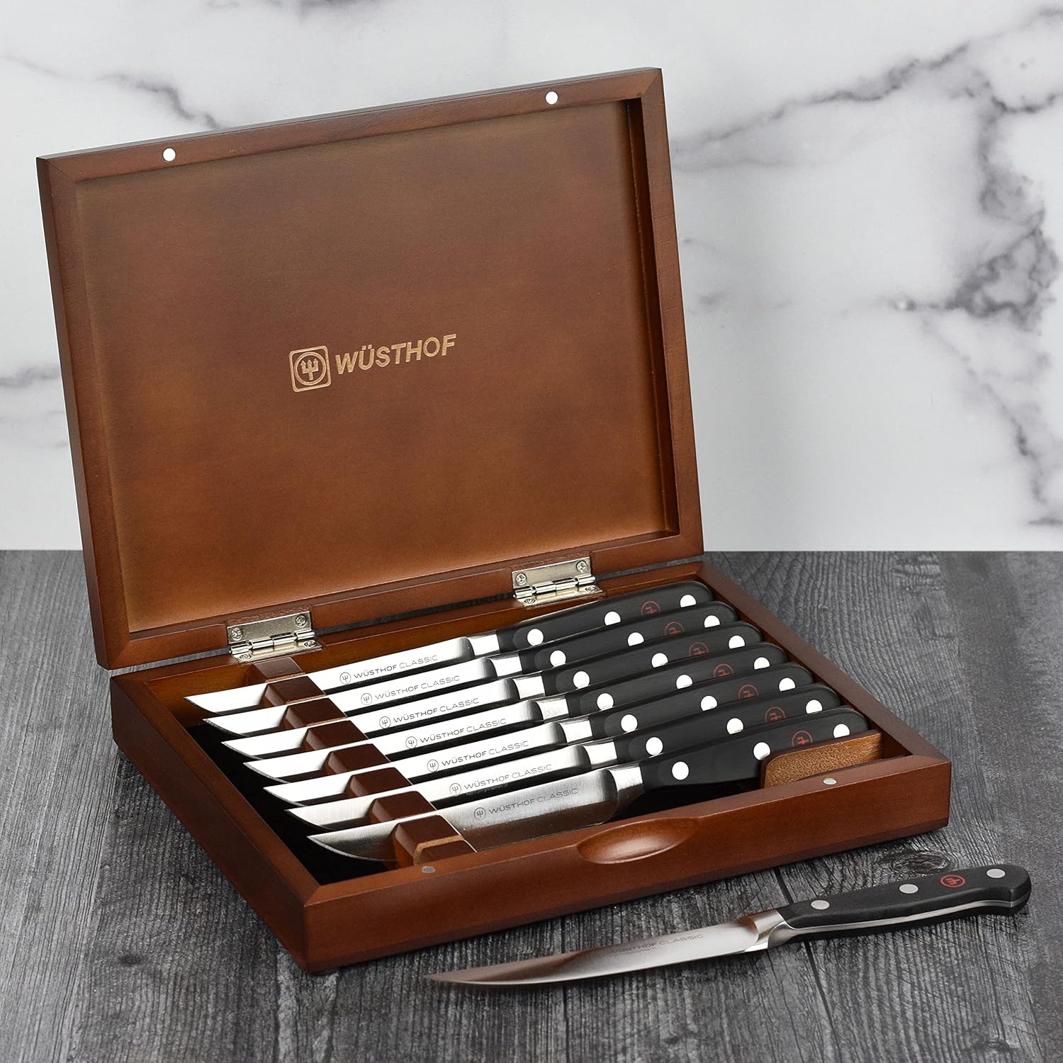 Wusthof Classic Steak Knife Set with Wood Case (8 Piece) - Image 3