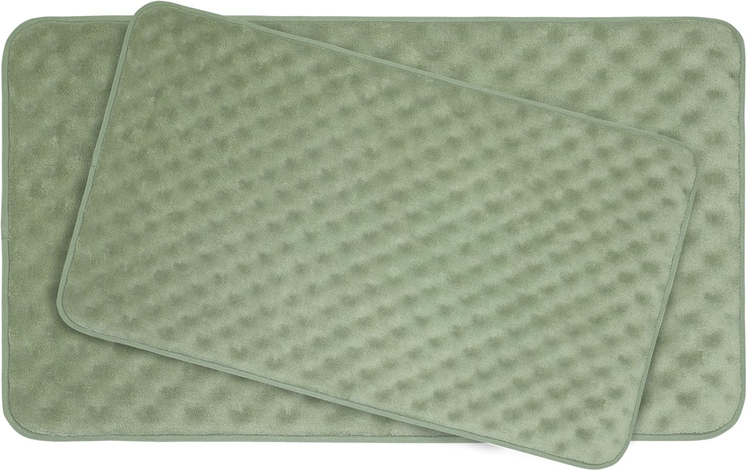 Extra Thick Memory Foam Bath Mat Set - Massage Plush 2 Piece Set with BounceComfort Technology, 17 in. x 24 in./20 in. x 30 in., Fucshia