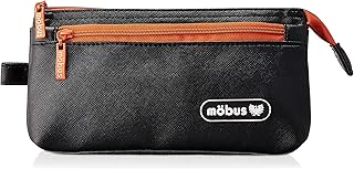 ガルフストリーム ペンケース 4ポケット ブラック/オレンジ 合成皮革