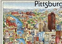 Vista 4 de Rompecabezas para adultos de 1000 piezas 1978 mapa de Pittsburgh Pennsylvania Mapa de rompecabezas de Pittsburgh