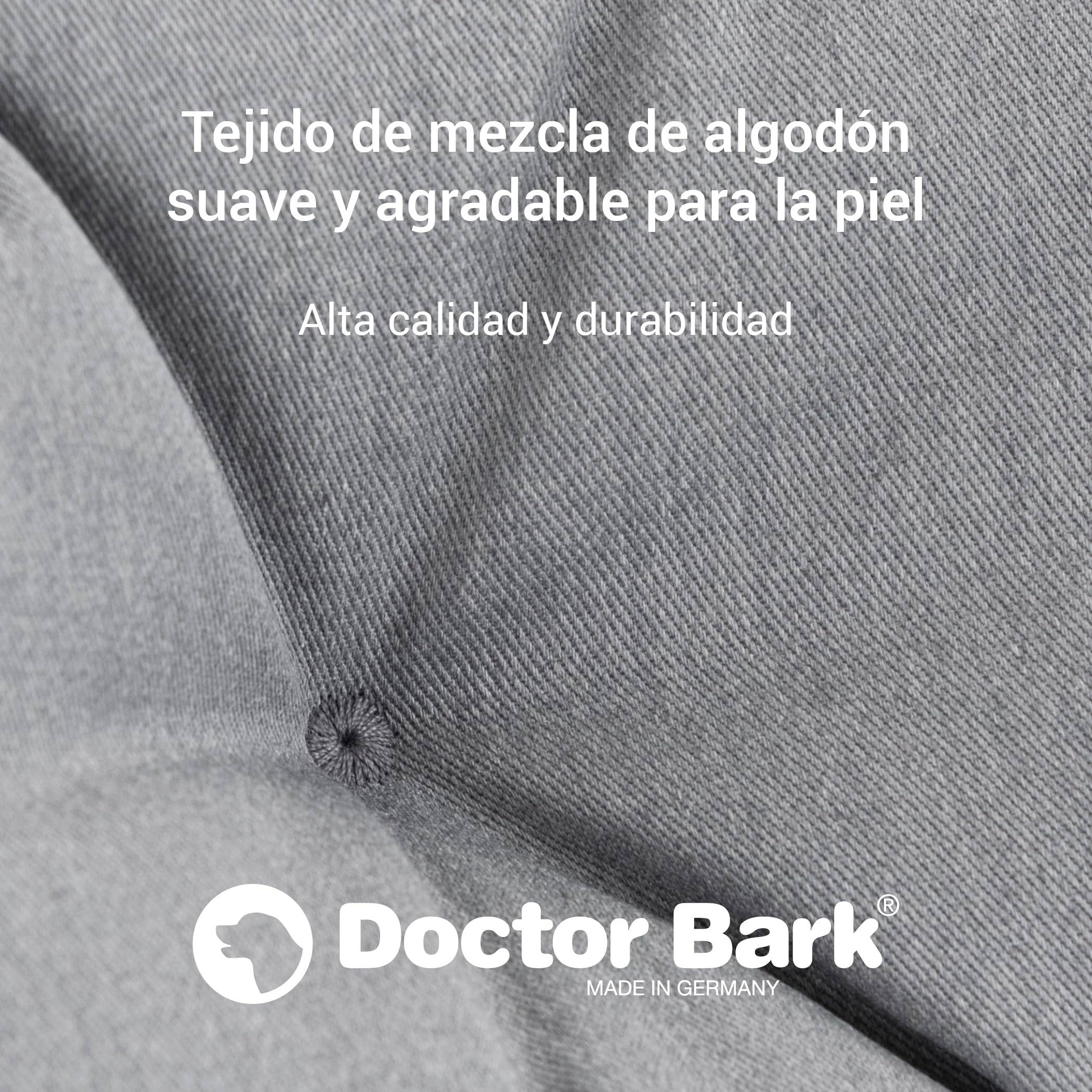 Doctor Bark Cama ortopédica para perros, lavable hasta 95 °C, sin olor e higiénica, acogedora decoración para perros medianos (M - 80 x 70 cm, gris claro)
