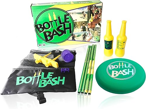 Miniatura 3 de Bottle Bash Outdoor Flying Disc Game Set  Disc Toss Game for Family Adult  Kids Backyard and Beach Game - Frisbee Target Lawn Game with Poles