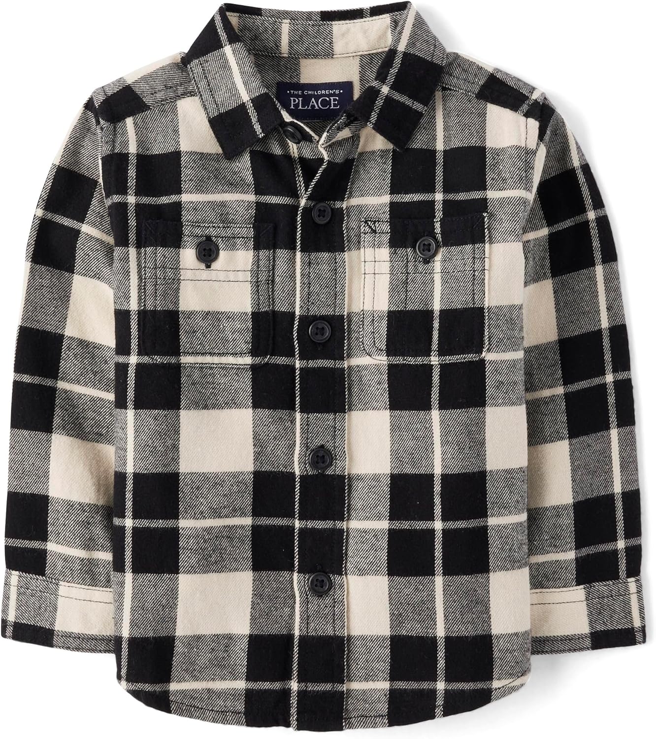 Baby-boys plaid flannel button-up shirt