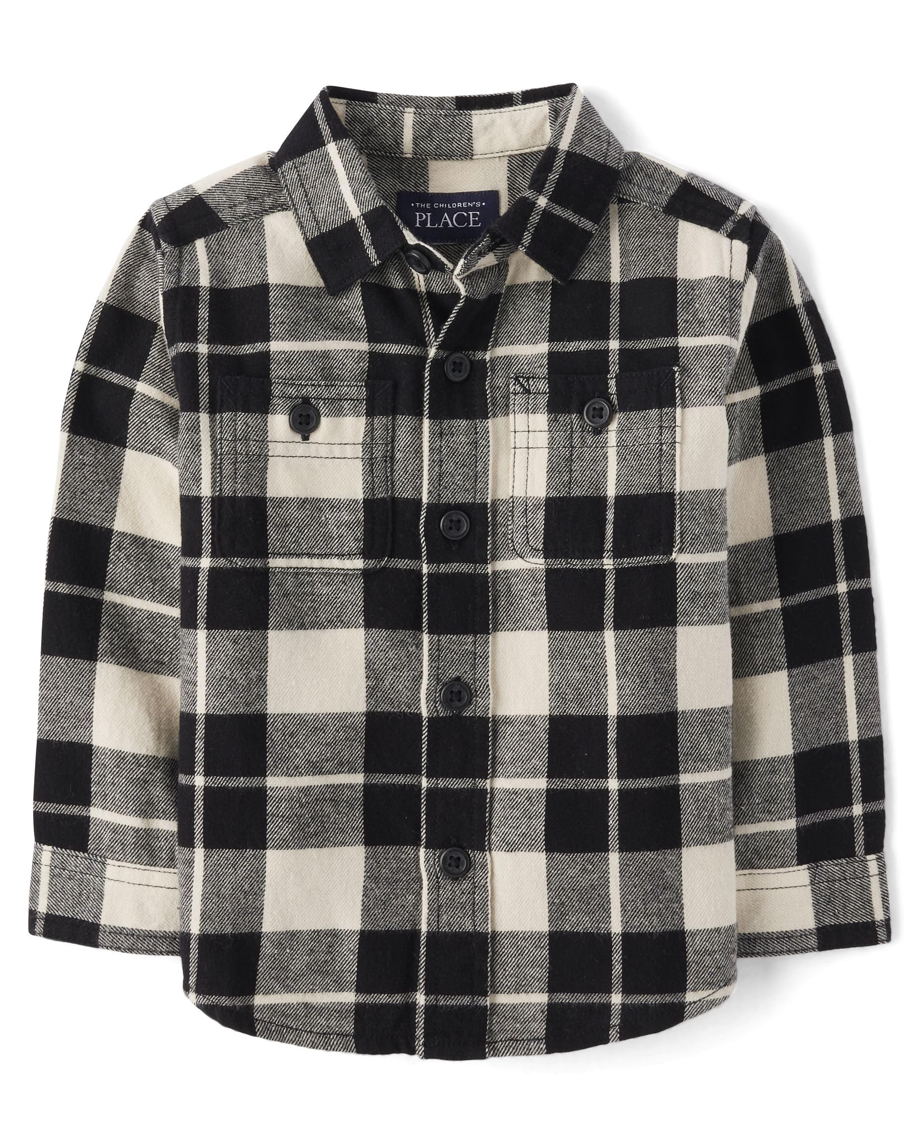 The Children's Place Baby-Boys and Toddler Long Sleeve Plaid Flannel Button Up Shirt