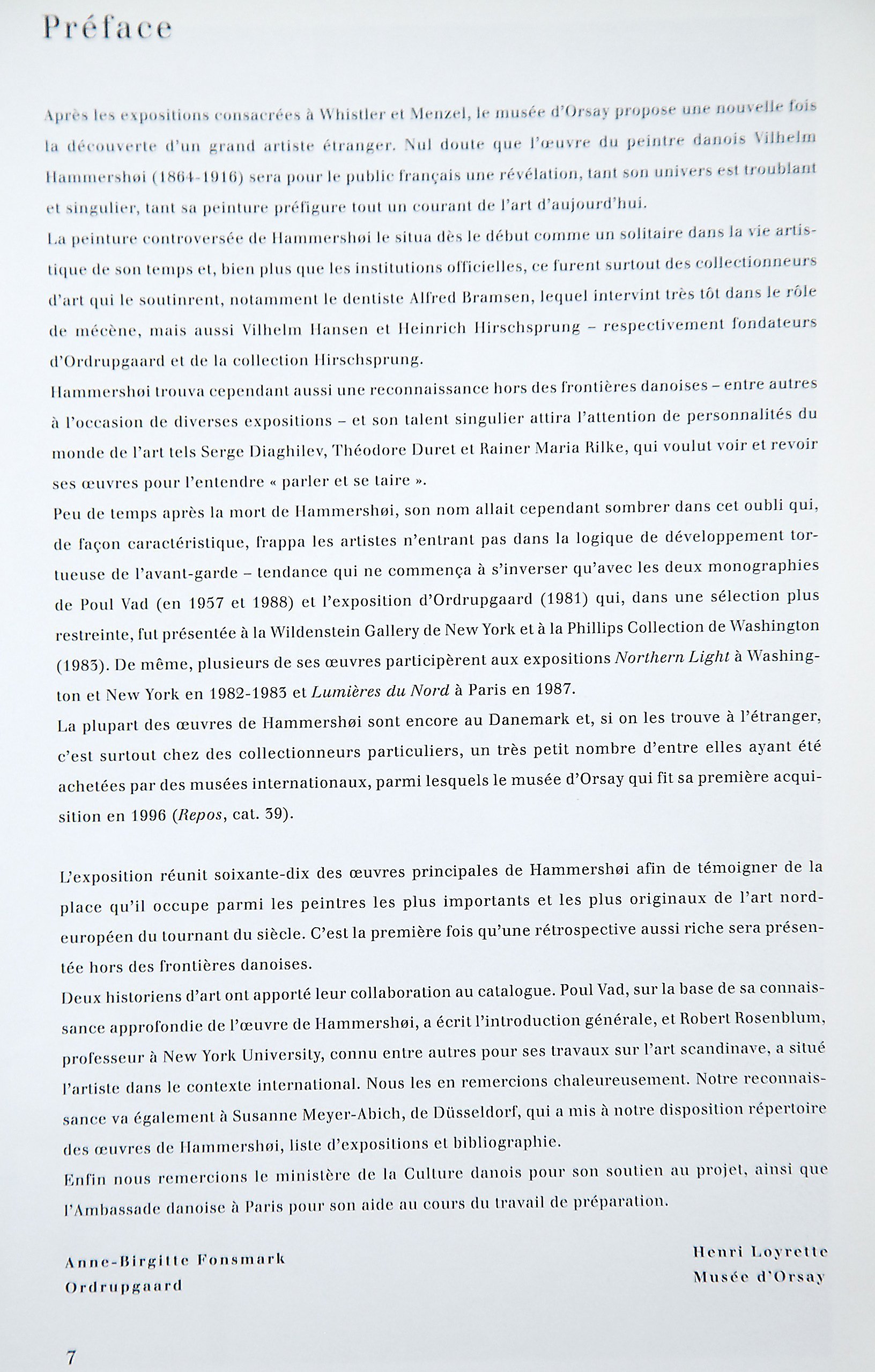 L'univers poétique de Vilhelm Hammershoi