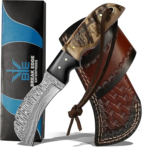 Miniatura 82 de Cuchillo de acero hecho a mano con funda de cuero, cuchillo utilitario resistente, cuchillo de electricista para desollar alambre para profesional