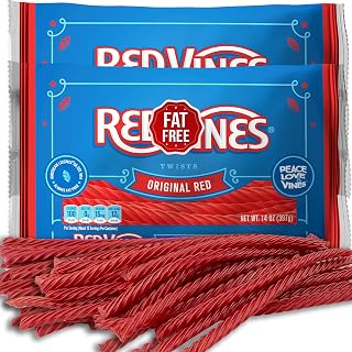 RedVinnes Red Licorice Bulk, 2 Pack, Original Red Licorice Twists, 14 Oz. Each, Soft and Chewy Licorice Valentine's Candy Bulk, Fat Free, Raspberry Flavor
