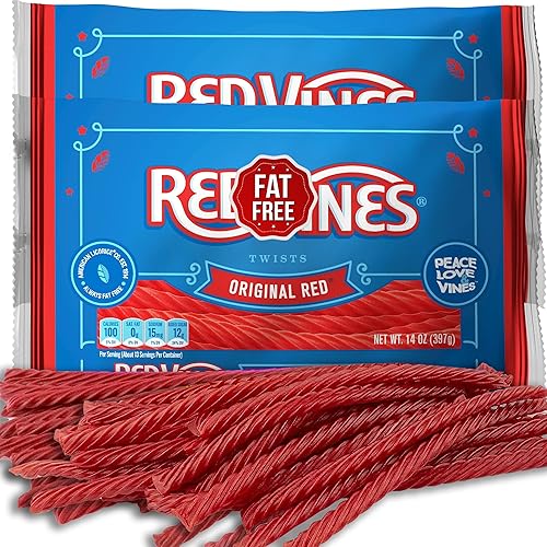 RedVinnes - Regaliz rojo a granel, paquete de 2, giros de regaliz rojo originales, regaliz suave y masticable a granel, sin grasa, sabor a