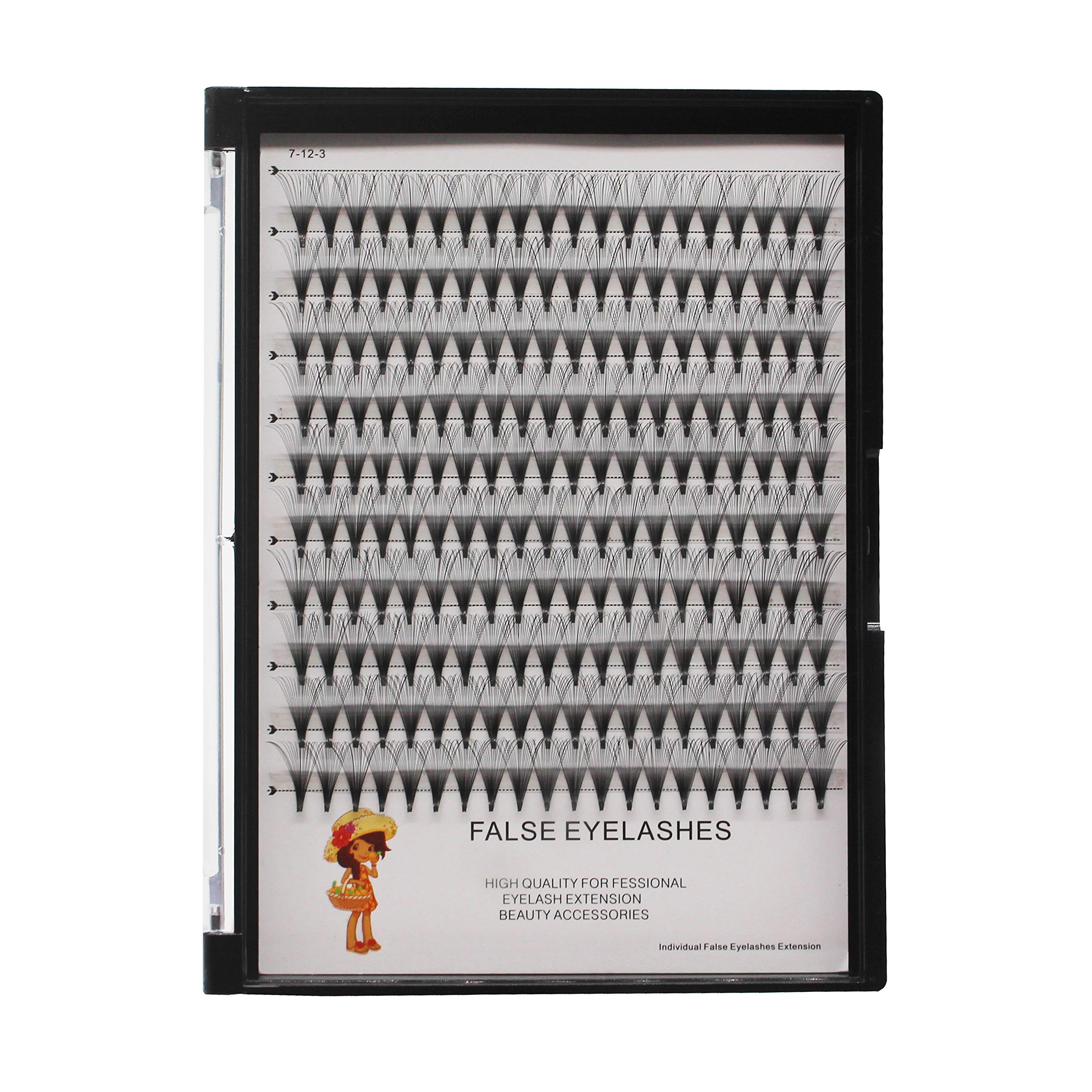 Bodermincer 200pcs 20D Premade Volume Fans Eye Lashes Extensions Thickness 0.07mm 8-16mm to Choose Black Soft Individual False Eyelashes Makeup Fake