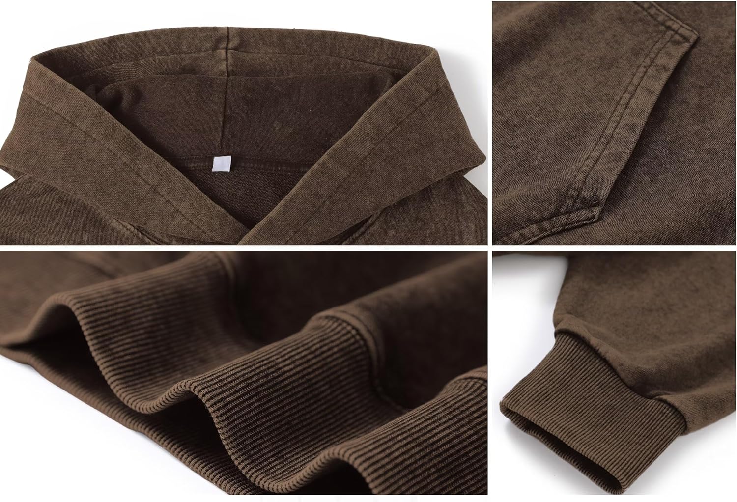 Mens Hoodies Oversized Acid Wash Hoodie Vintage Cotton Sweatshirt Streetwear Pullover Unisex - Image 4