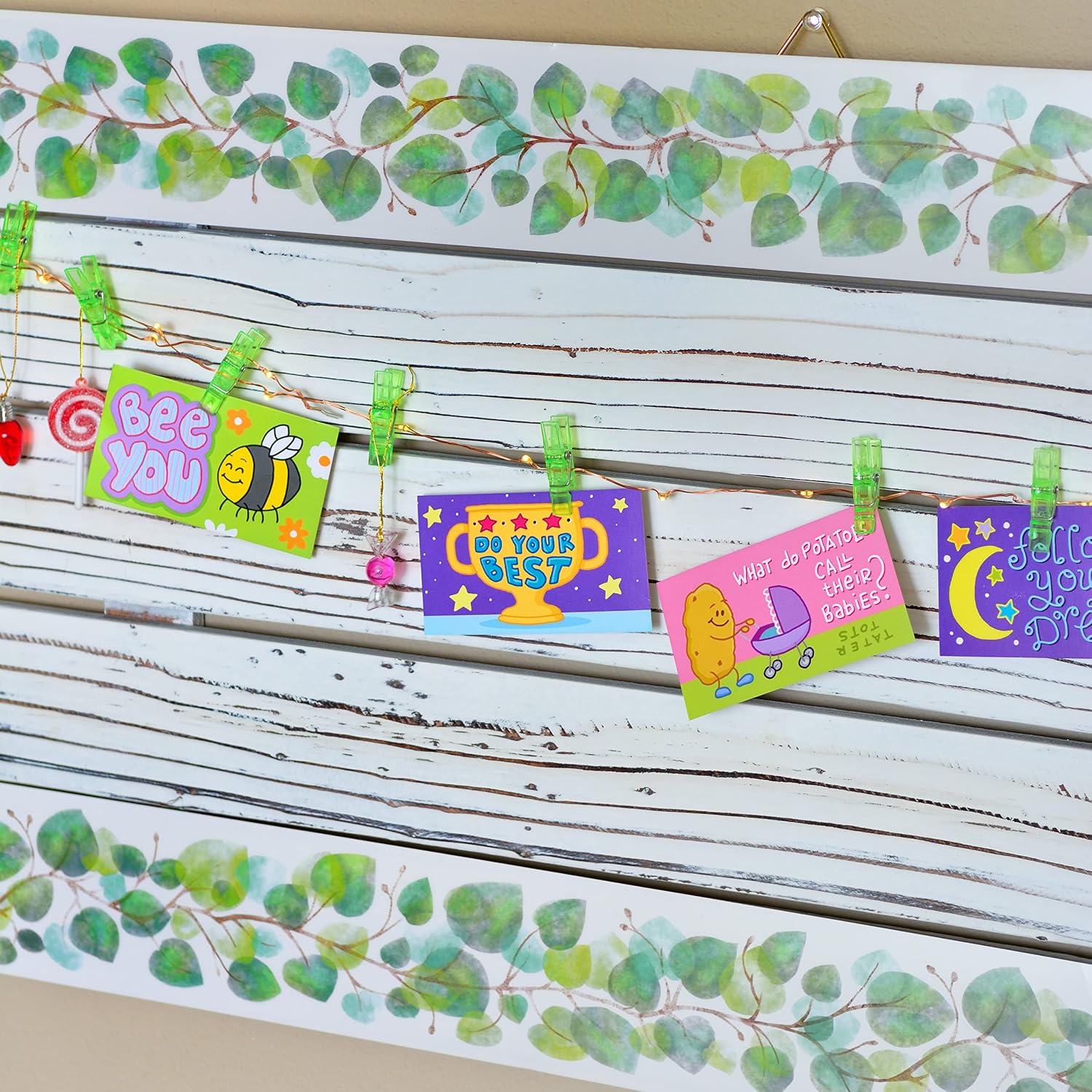 Youngever 16M Bulletin Board Borders for Classroom Decoration Eucalyptus Theme Design Straight Border Trim - Image 4