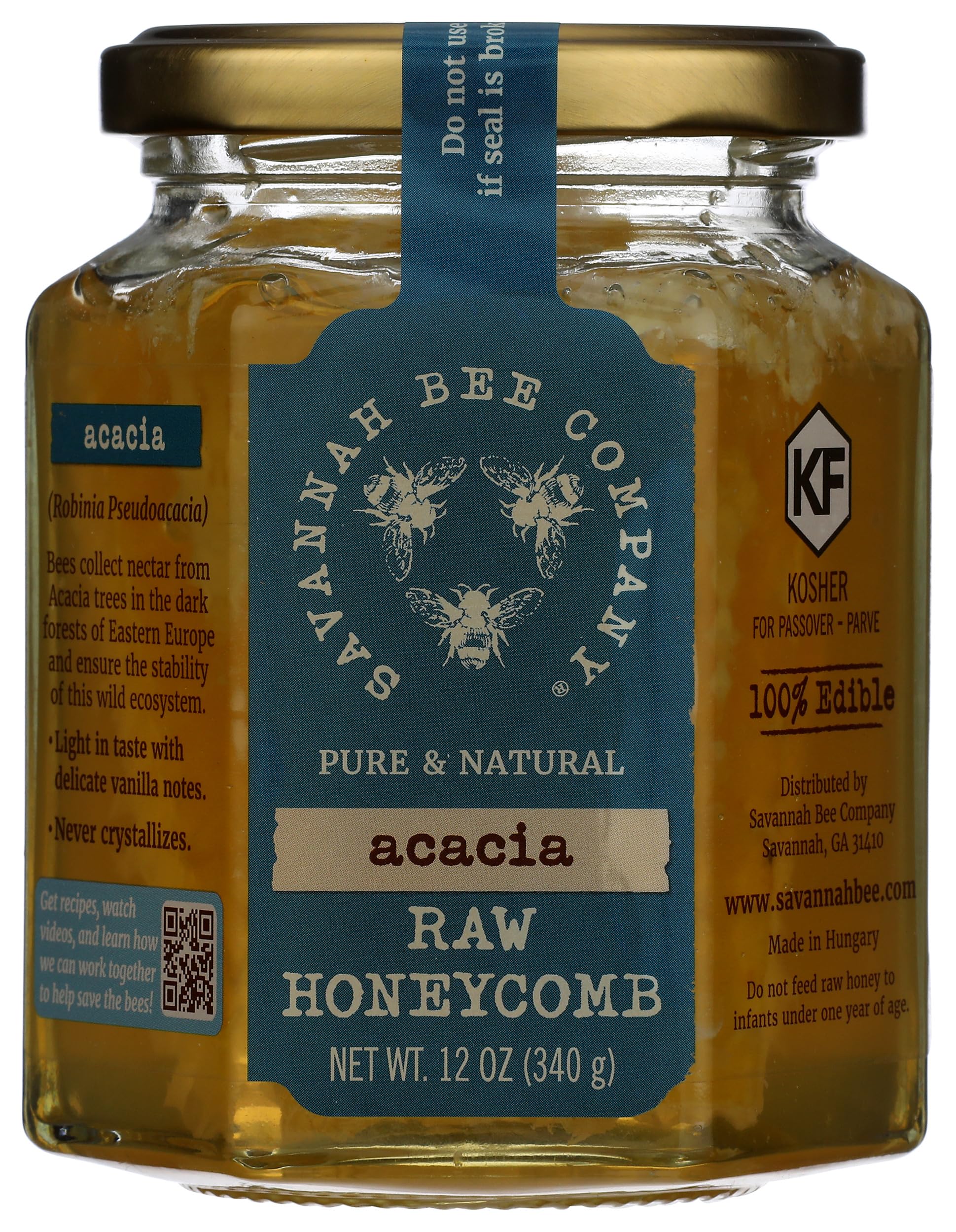 Amazon.com : Savannah Bee Company Raw Honeycomb, Acacia, 12 oz