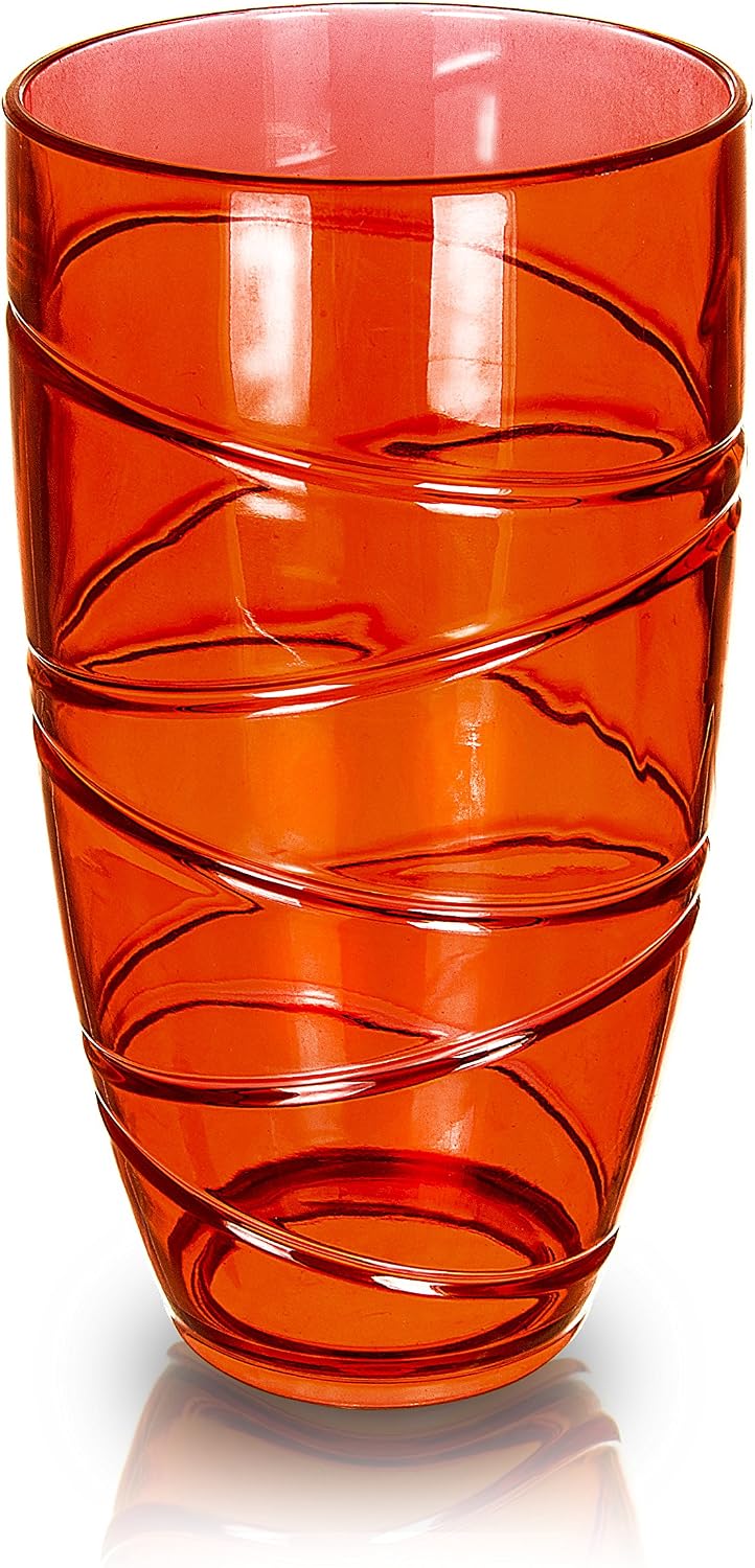 FiNeWaY Set of 4 Coloured Swirl Plastic Acrylic Drink TUMBLERS Glasses HI Ball Glass Party Picnic BBQ Camping Garden (4PC Coloured Swirl TUMBLERS Glasses) - Image 5
