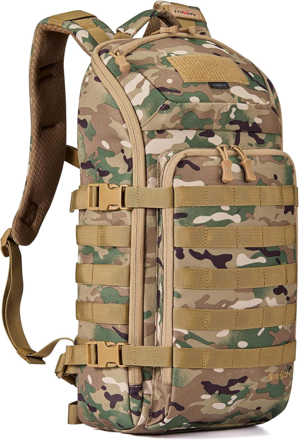 AMHEH 20L Slim Tactical Backpack - Suspended 13" Laptop Compartment, Rugged MOLLE Daypack for Everyday Carry, Work, Travel (Black)