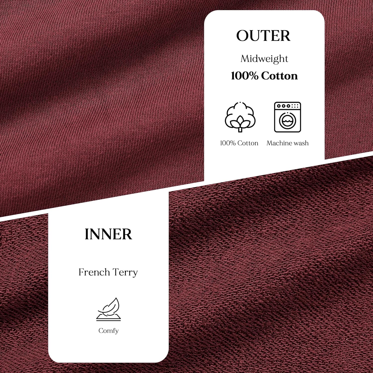 GIVON Women's 100% Cotton Full Zip Up Hoodie Soft French Terry Comfy Midweight Casual Sweatshirts Jackets