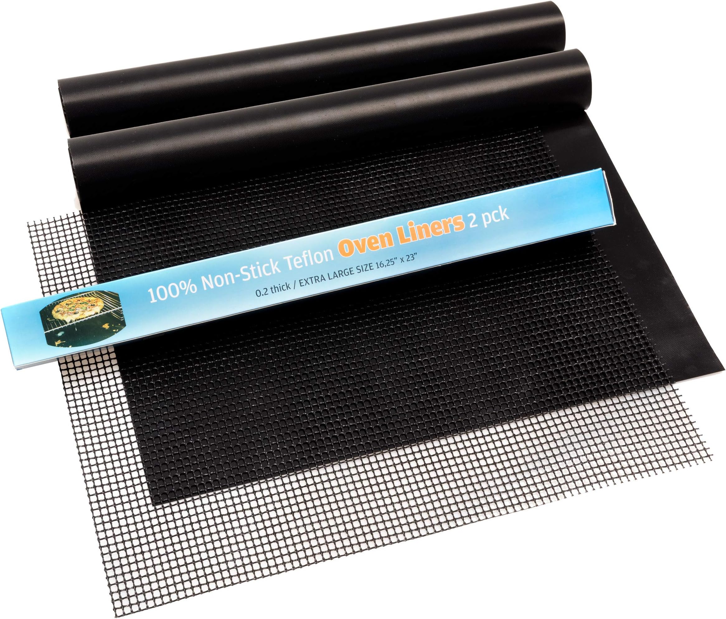 Oven liners for bottom of oven reusable - 2 Oven Liner Protector 16"x 23" and 1 Mesh Grill Mat BPA and PFOA Free, for Electric Oven Gas Oven Microwave Charcoal or Gas Grills