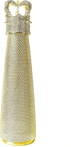 Miniatura 5 de Buyso Botella de agua dorada con diamantes de imitación dorados, reutilizable, aislada, de acero inoxidable, regalo estético prémium