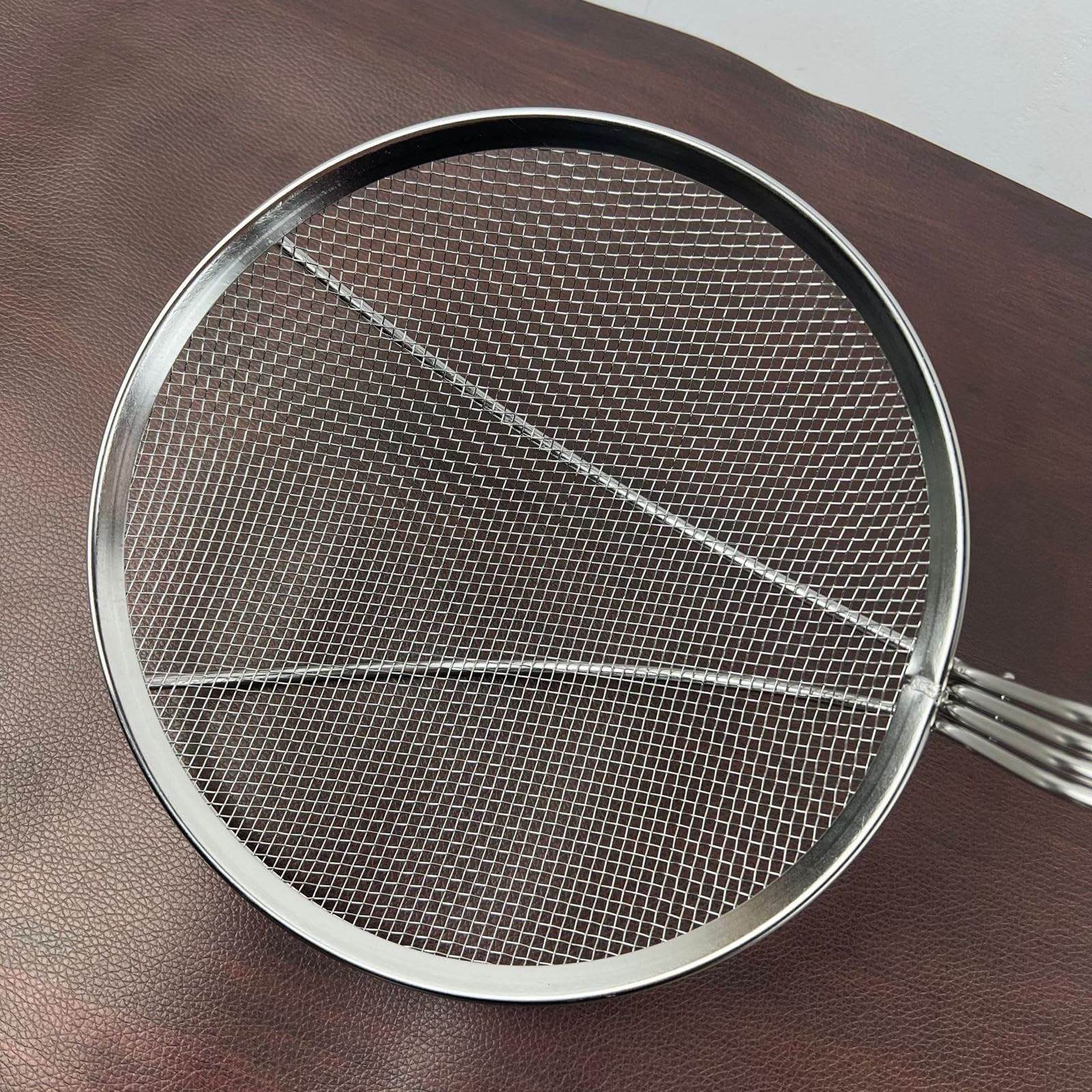 Łyżka durszlakowa, łyżka cedzakowa, sito kuchenne ze stali nierdzewnej, do odcedzania, chochla o drobnych oczkach, ergonomiczna gotowania i smażenia makaronu, 20 cm(22cm)